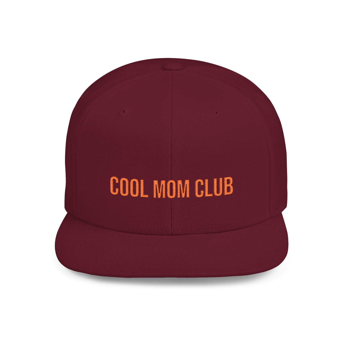 Text Cool Mom Club Flat Bill Snapback – Lightweight, Custom Fit, Premium Quality