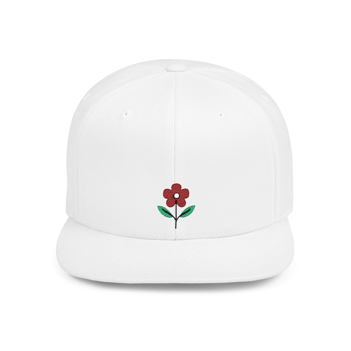 Icons Embroidered Flower 2 Flat Bill Snapback – Lightweight, Custom Fit, Premium Quality