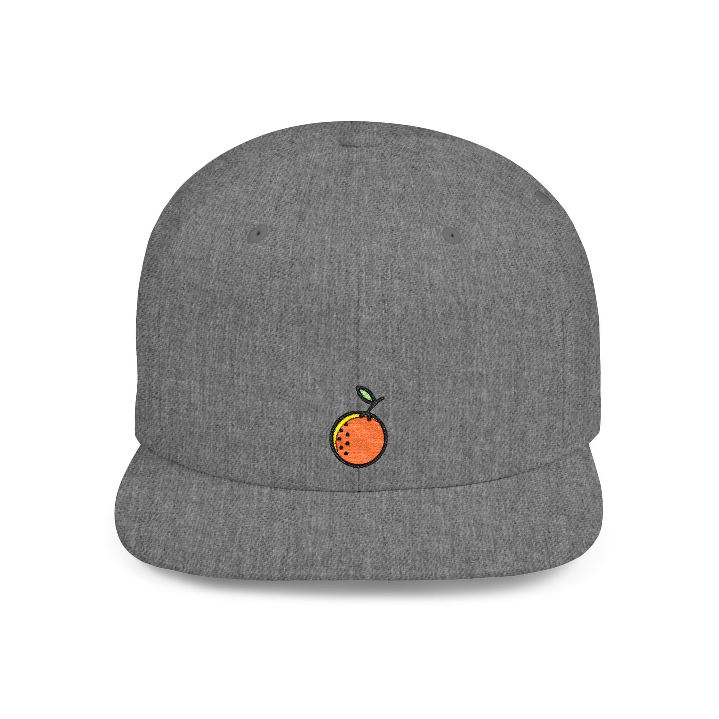 Icons Embroidered Orange Fruit Flat Bill Snapback – Lightweight, Custom Fit, Premium Quality