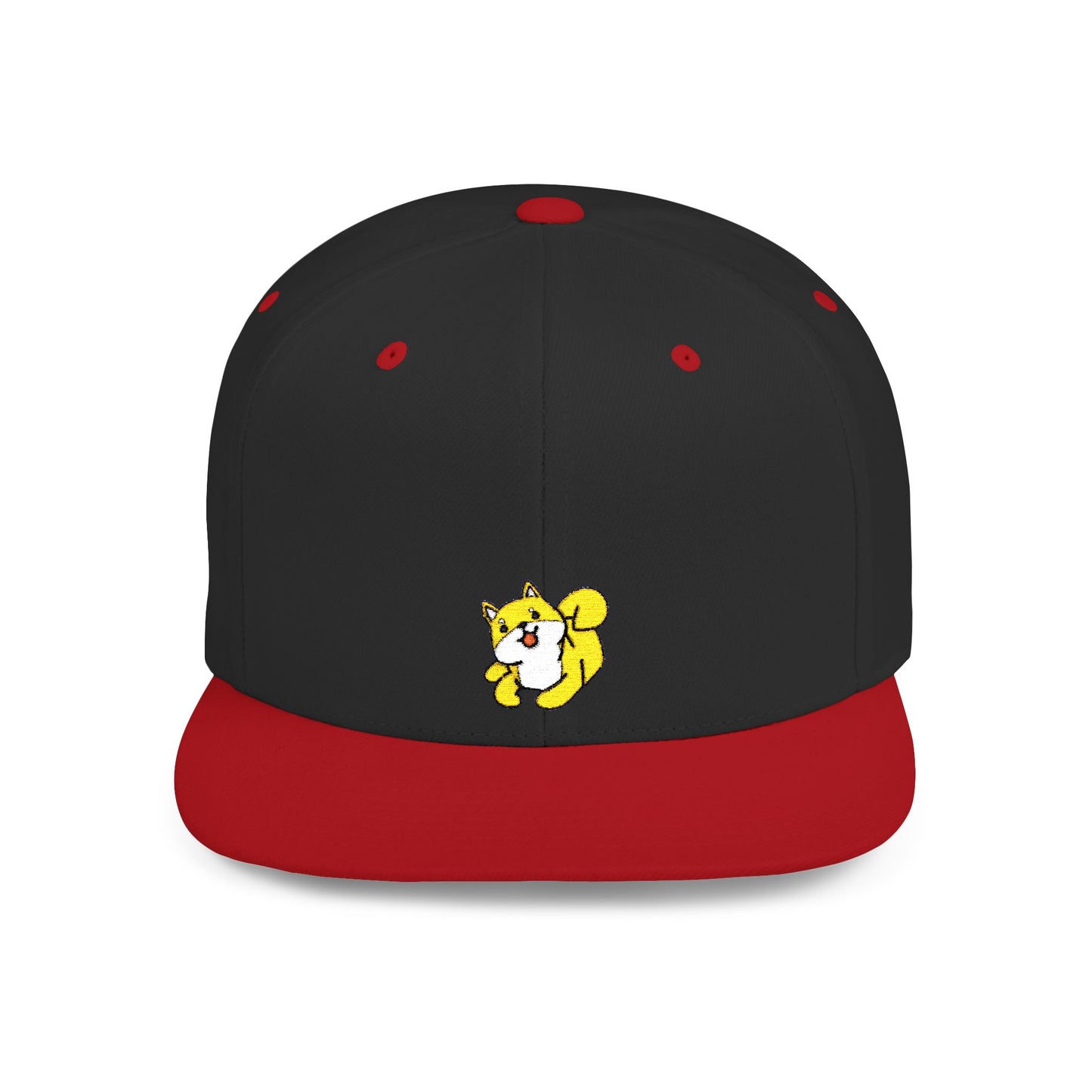 Icons Embroidered Shiba Inu Flat Bill Snapback – Lightweight, Custom Fit, Premium Quality