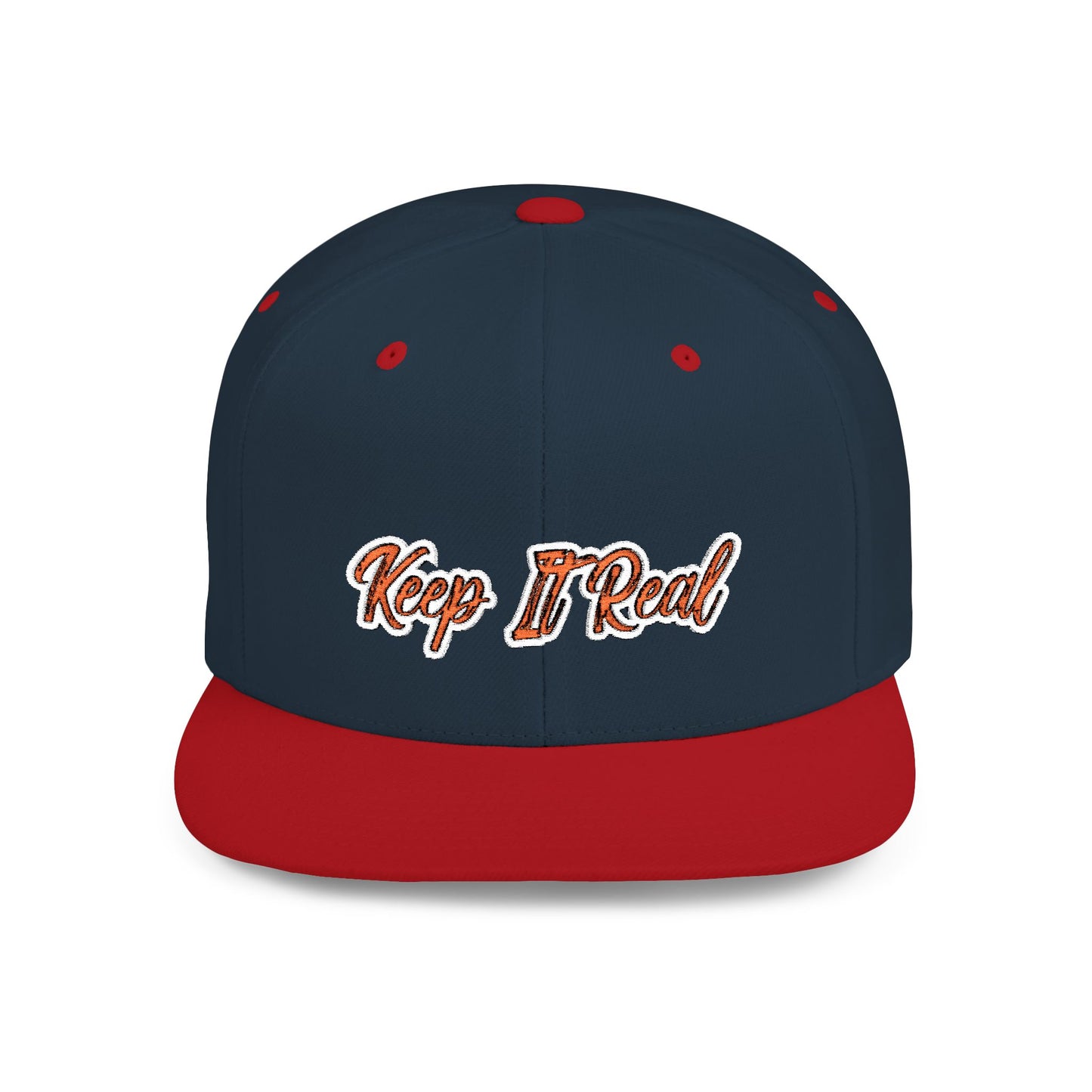 Text Keep It Real Flat Bill Snapback – Lightweight, Custom Fit, Premium Quality