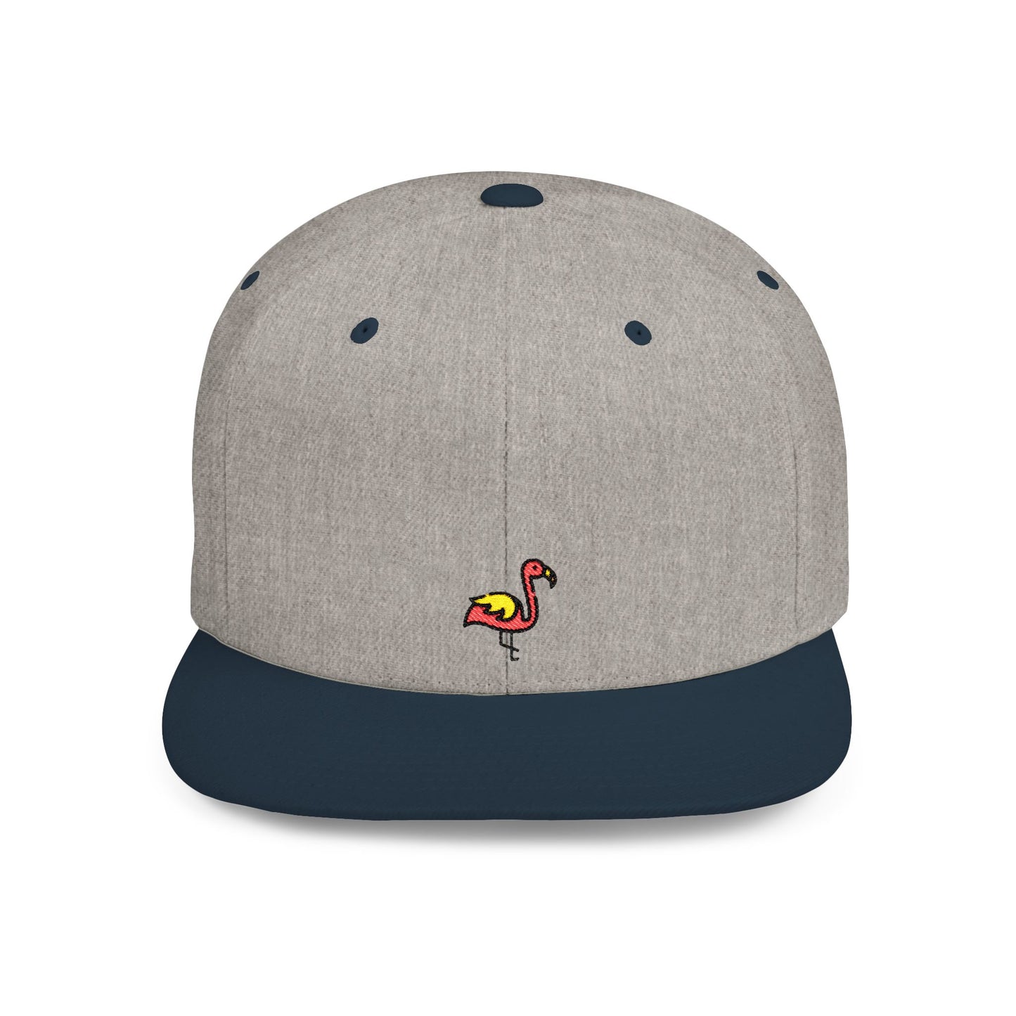 Icons Embroidered Flamingo Flat Bill Snapback – Lightweight, Custom Fit, Premium Quality