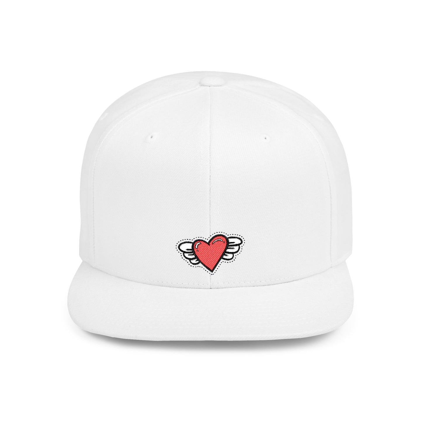 Icons Embroidered Heart Wings Flat Bill Snapback – Lightweight, Custom Fit, Premium Quality