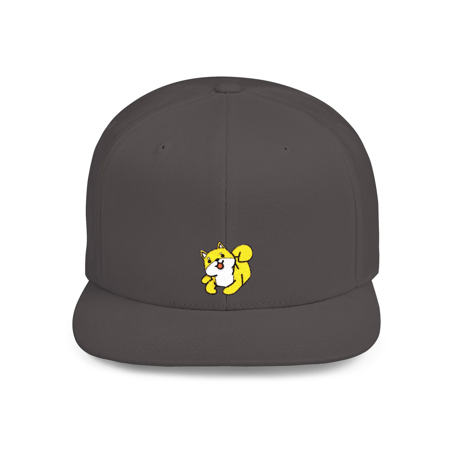 Icons Embroidered Shiba Inu Flat Bill Snapback – Lightweight, Custom Fit, Premium Quality