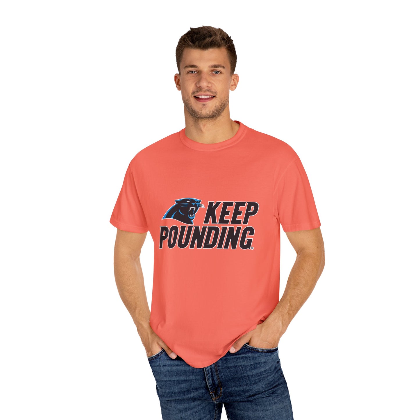 Carolina Panthers Keep Pounding Garment-Dyed T-Shirt – Premium Cotton Tee for Customization