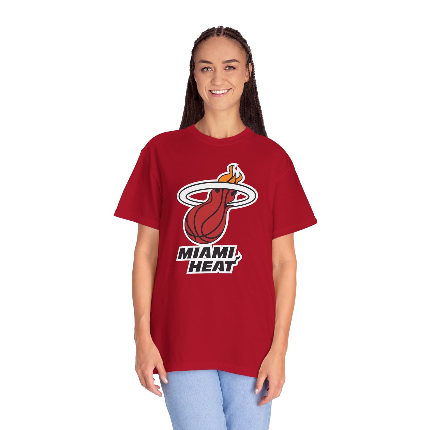 Miami Heat Street Ball Style Garment-Dyed T-Shirt – Premium Cotton Tee for Customization