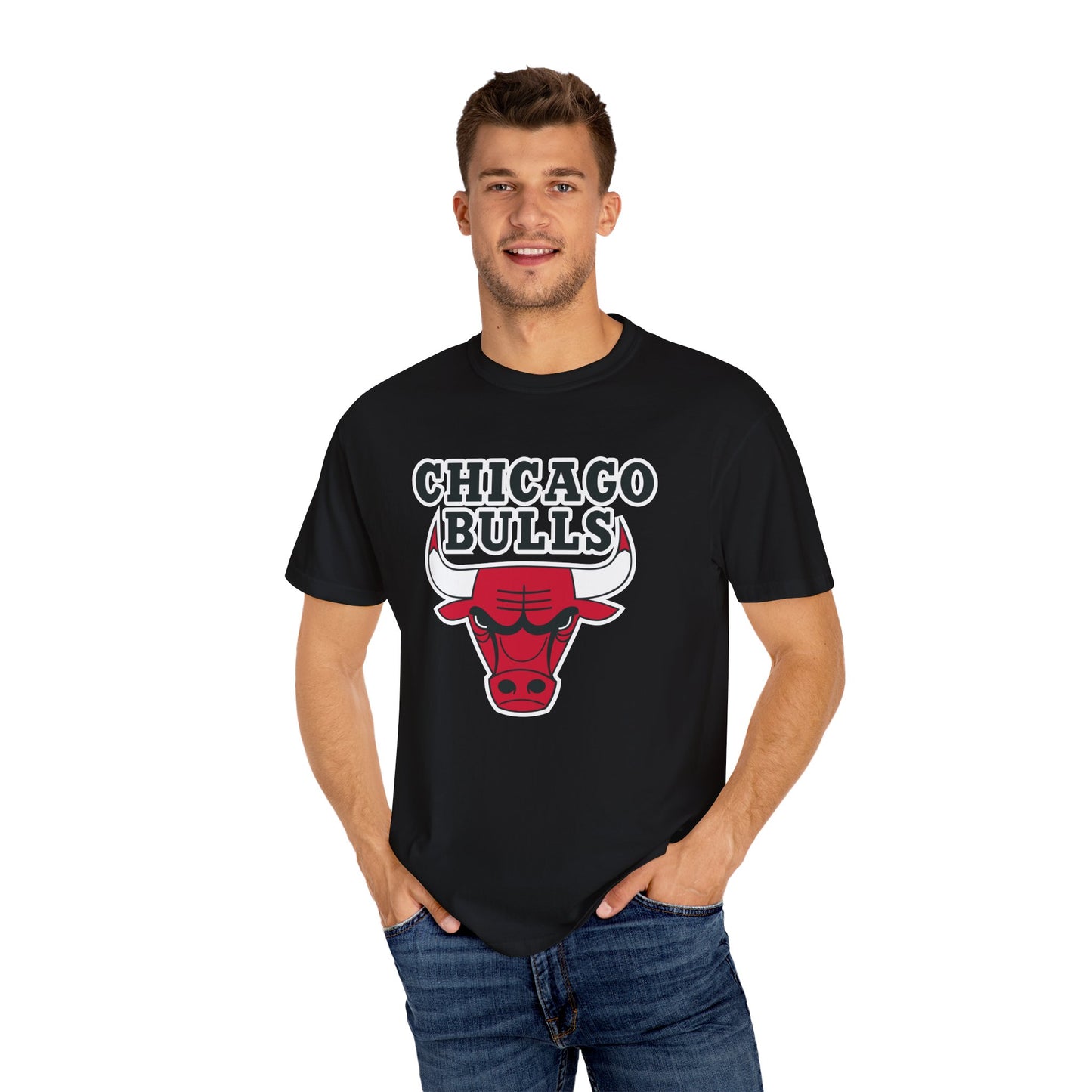 Chicago Bulls NBA Garment-Dyed T-Shirt – Premium Cotton Tee for Customization