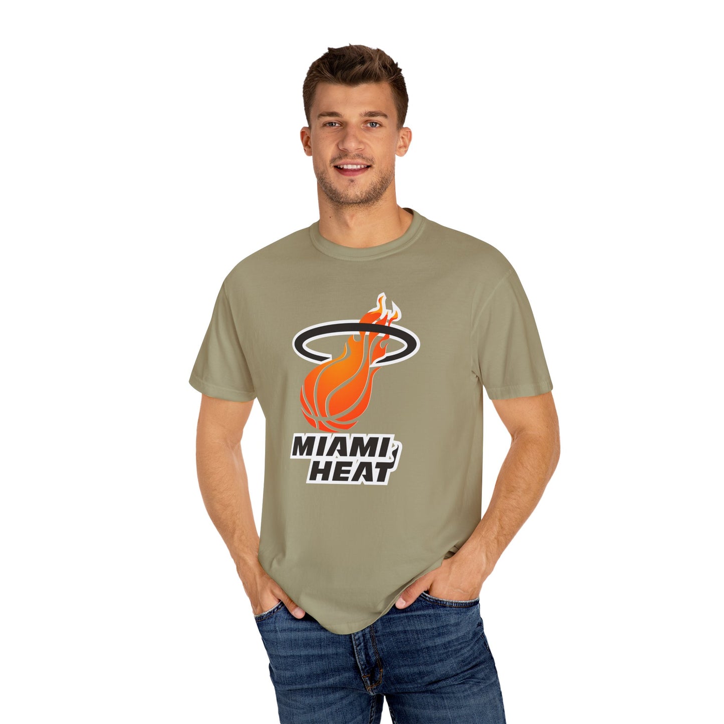 Miami Heat NBA Fans Garment-Dyed T-Shirt – Premium Cotton Tee for Customization