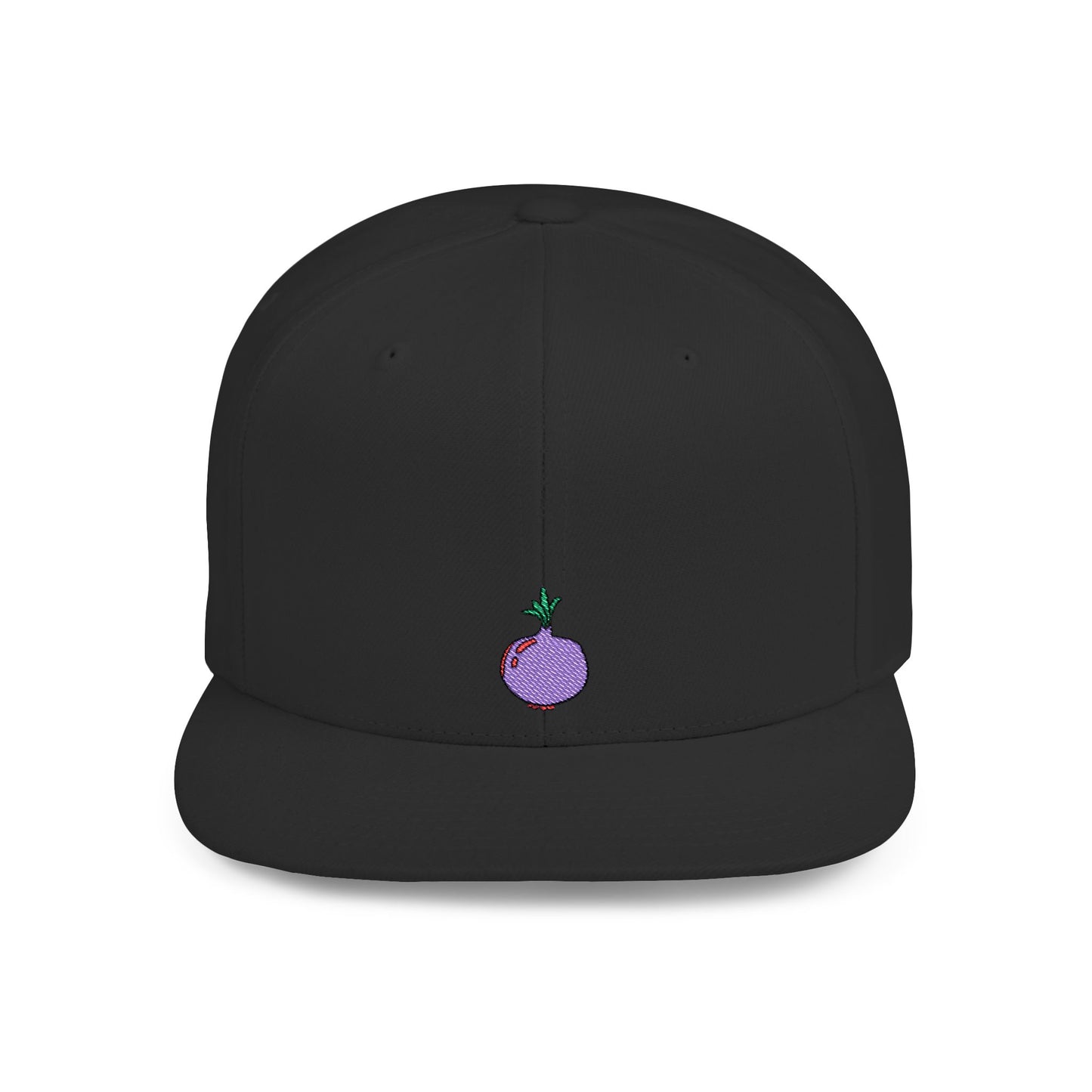 Icons Embroidered Purple Onion Flat Bill Snapback – Lightweight, Custom Fit, Premium Quality