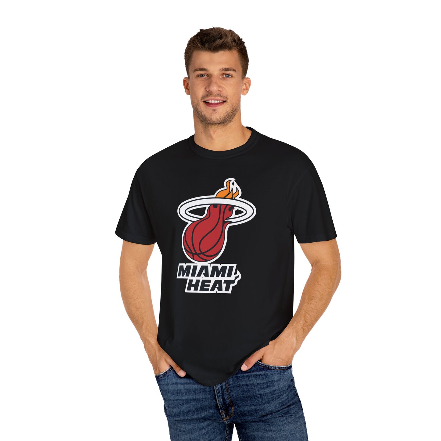 Miami Heat Street Ball Style Garment-Dyed T-Shirt – Premium Cotton Tee for Customization