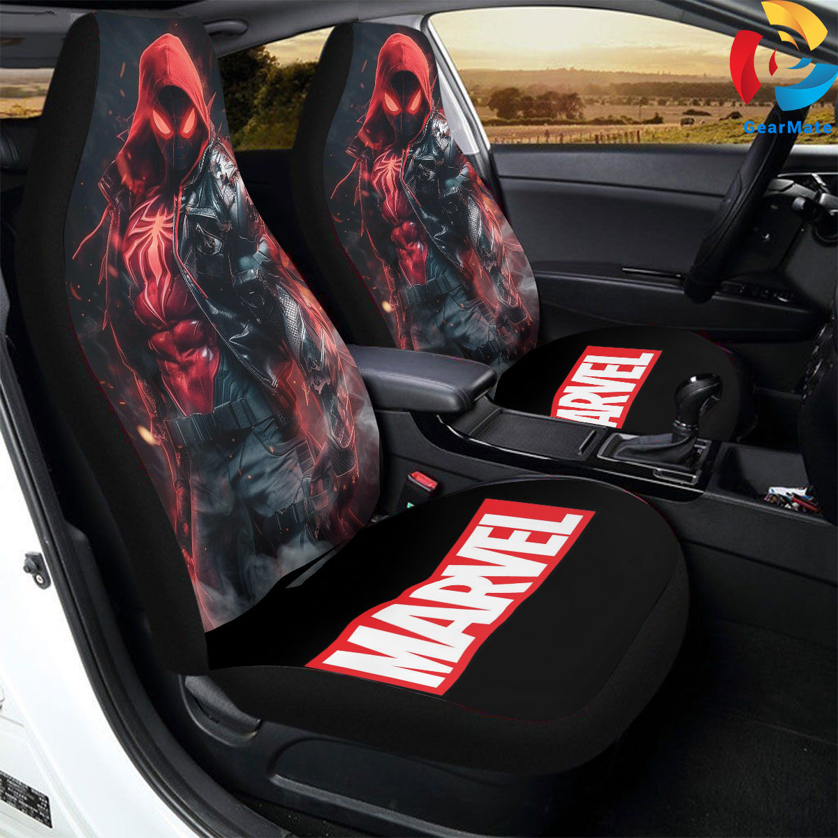 Marvel Deadpool Spiderman Car Seat Covers – High Quality Graphic and Polar Fleece Protector Set