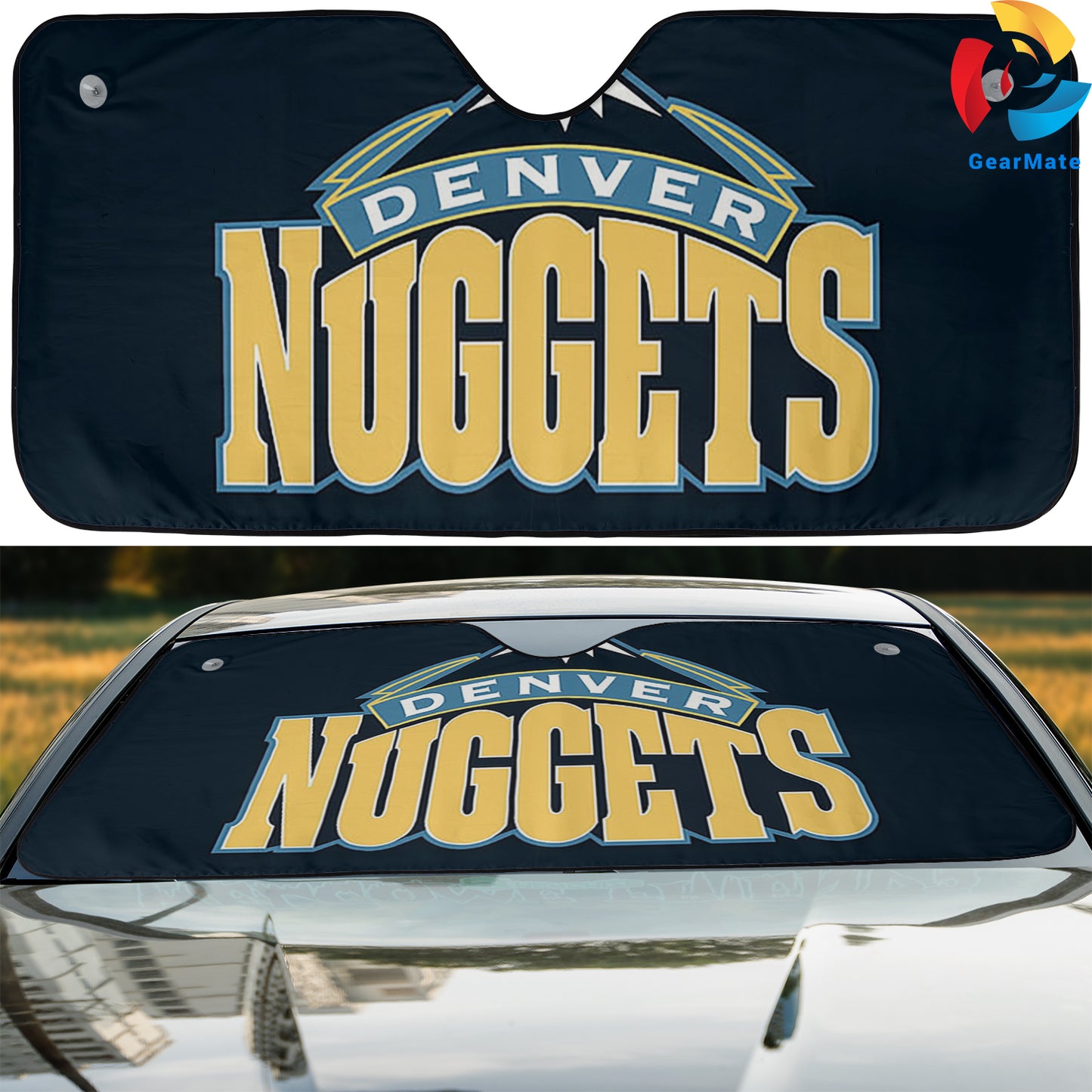 Basketball Denver Nuggets Team Logo Reflective Car Sunshade – Premium Heat & UV Protection, Universal Fit