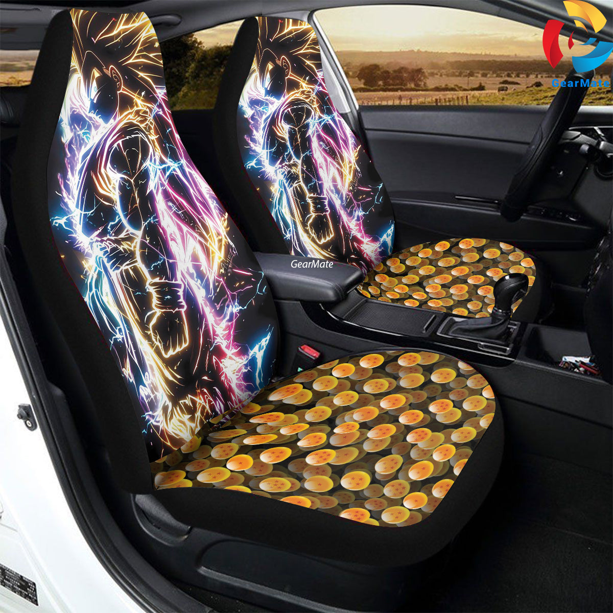 Dragon Balls Super Saiyan 3 Car Seat Covers – High Quality Graphic and Polar Fleece Protector Set