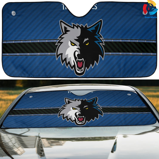 Minnesota Timberwolves NBA Blue Reflective Car Sunshade – Premium Heat & UV Protection, Universal Fit