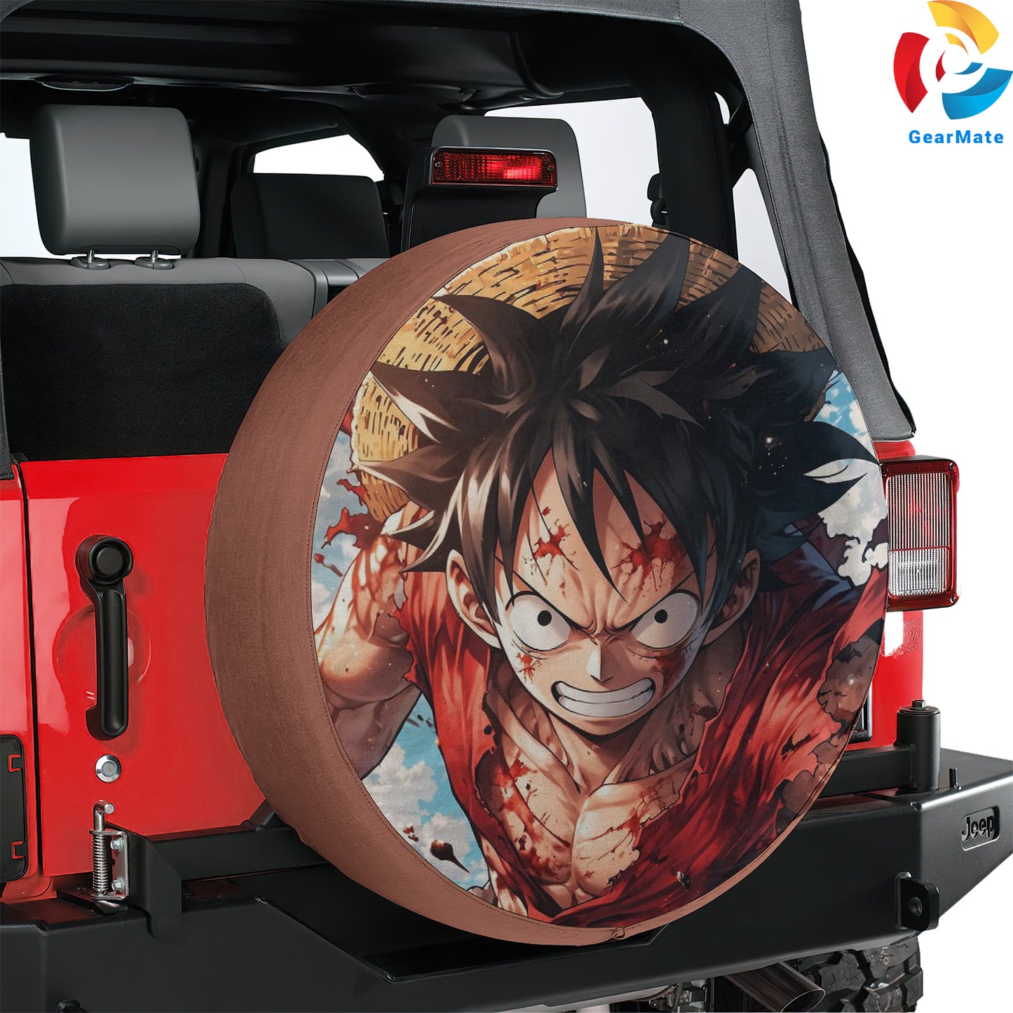 One Piece Monkey D Luffy Spare Tire Cover – Premium Waterproof UV-Resistant Protector