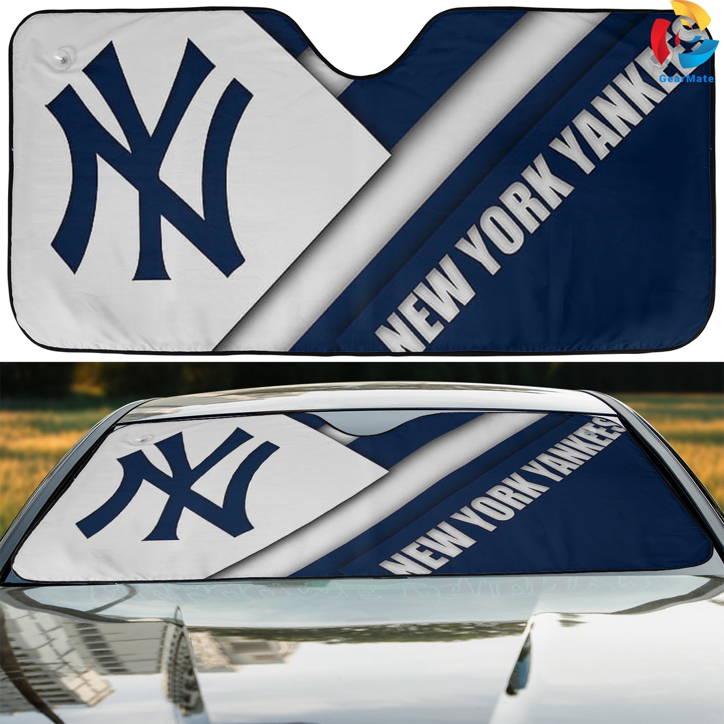 New York Yankees Team Pride Reflective Car Sunshade – Premium Heat & UV Protection, Universal Fit