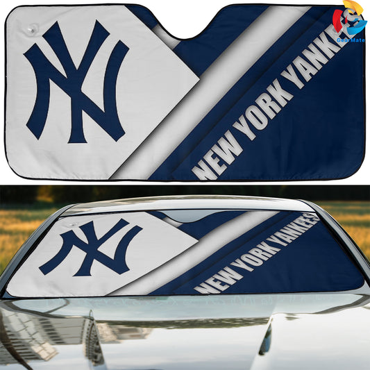 New York Yankees Team Logo Reflective Car Sunshade – Premium Heat & UV Protection, Universal Fit