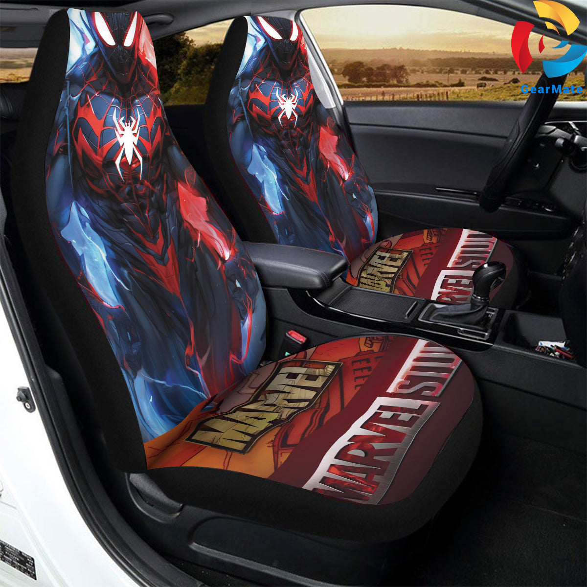Marvel Spiderman Fans Car Seat Covers – High Quality Graphic and Polar Fleece Protector Set
