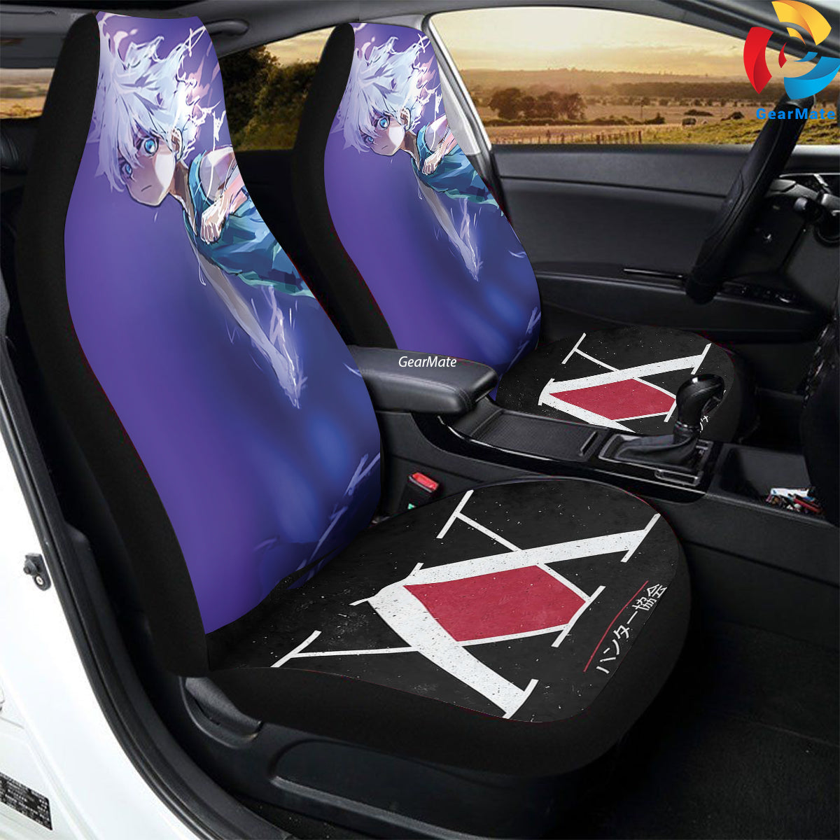 Hunter X Hunter Killua Purple Car Seat Covers – High Quality Graphic and Polar Fleece Protector Set