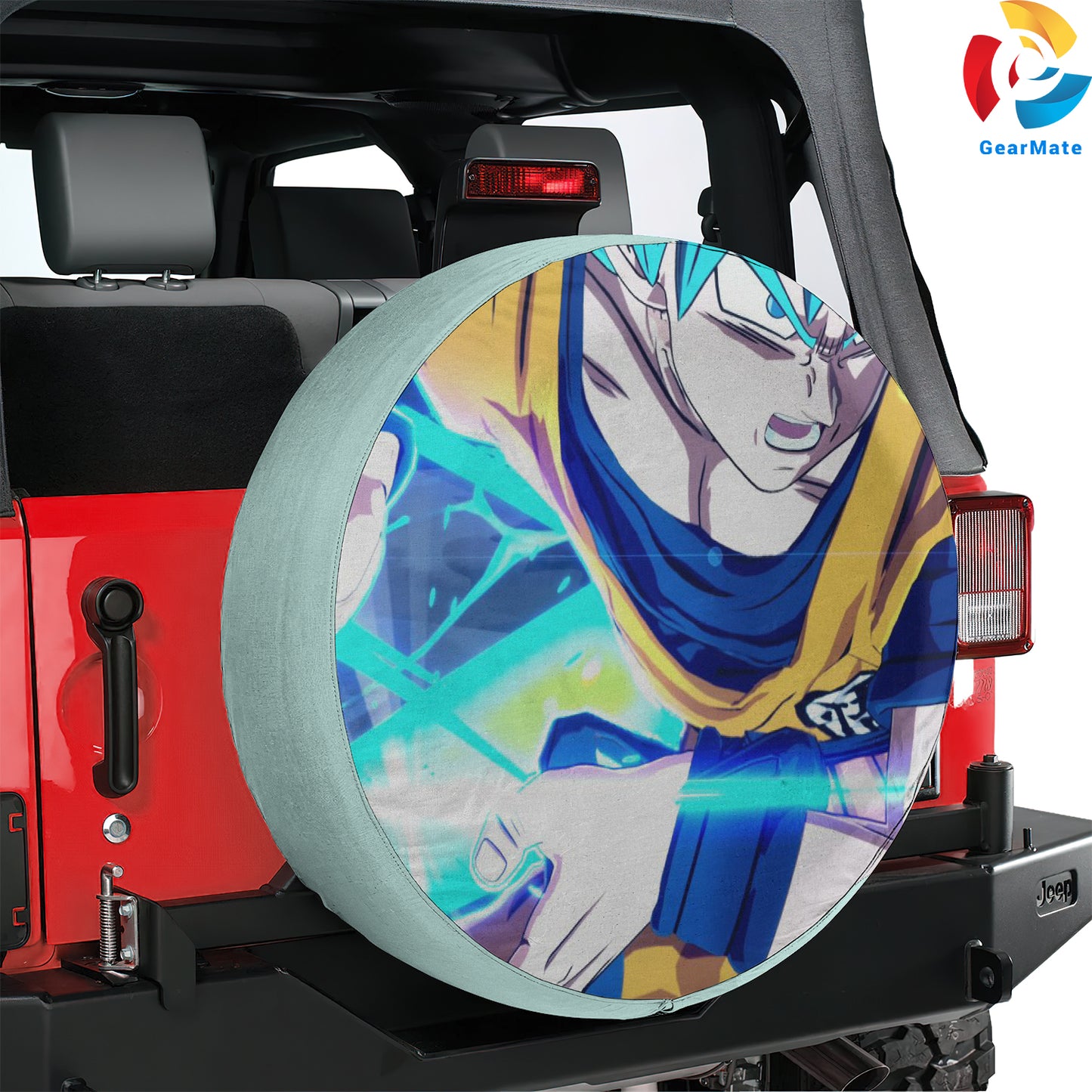 Saiyan Warrior Spare Tire Cover – Premium Waterproof UV-Resistant Protector