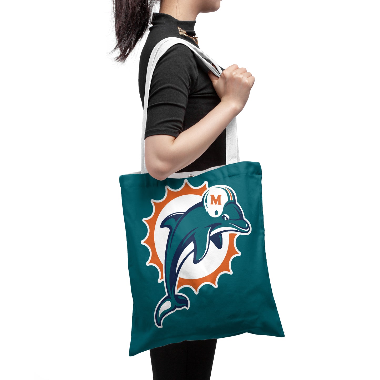 Miami Dolphins Polyester Canvas Tote Bag – Durable and Stylish