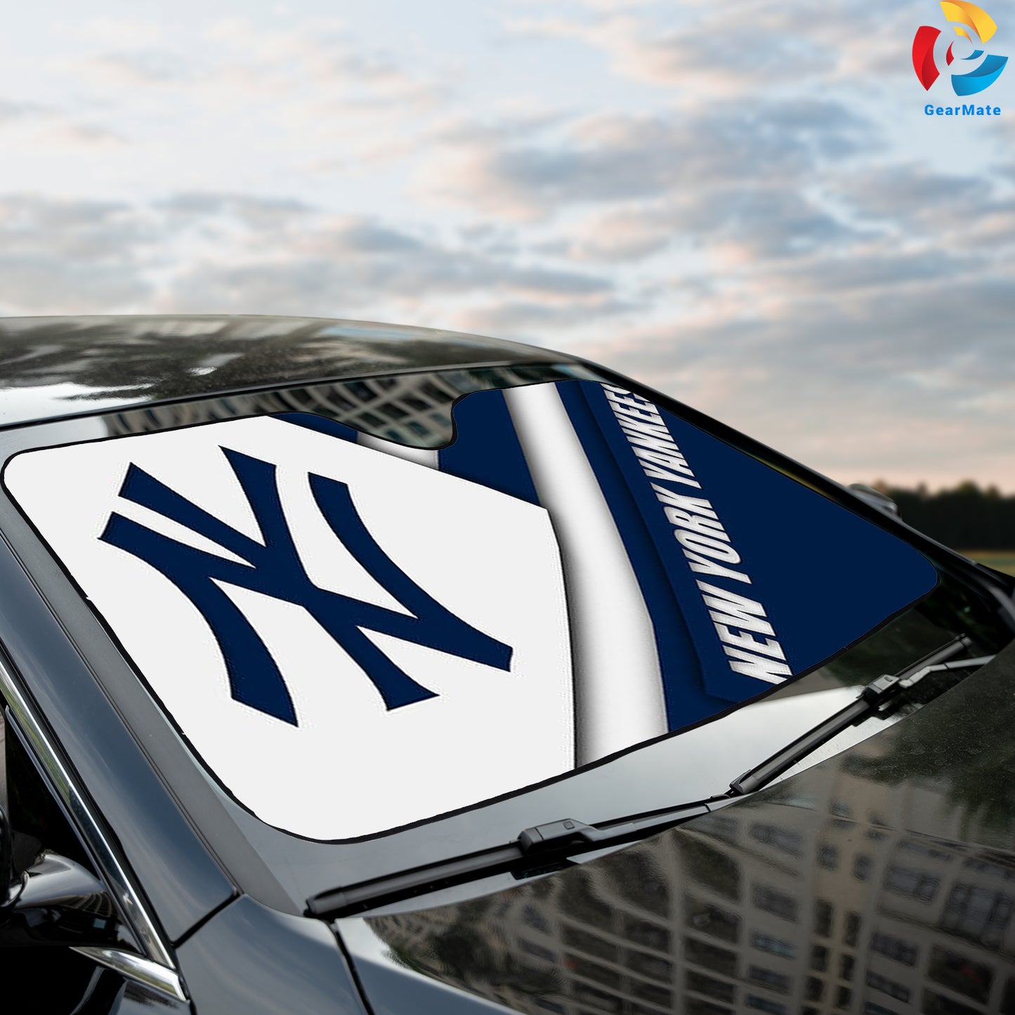 New York Yankees Team Pride Reflective Car Sunshade – Premium Heat & UV Protection, Universal Fit