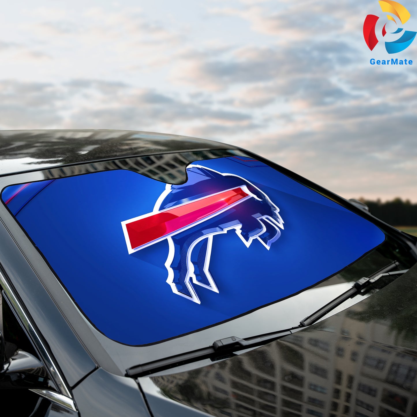 Football Team Buffalo Bills NFL Reflective Car Sunshade – Premium Heat & UV Protection, Universal Fit