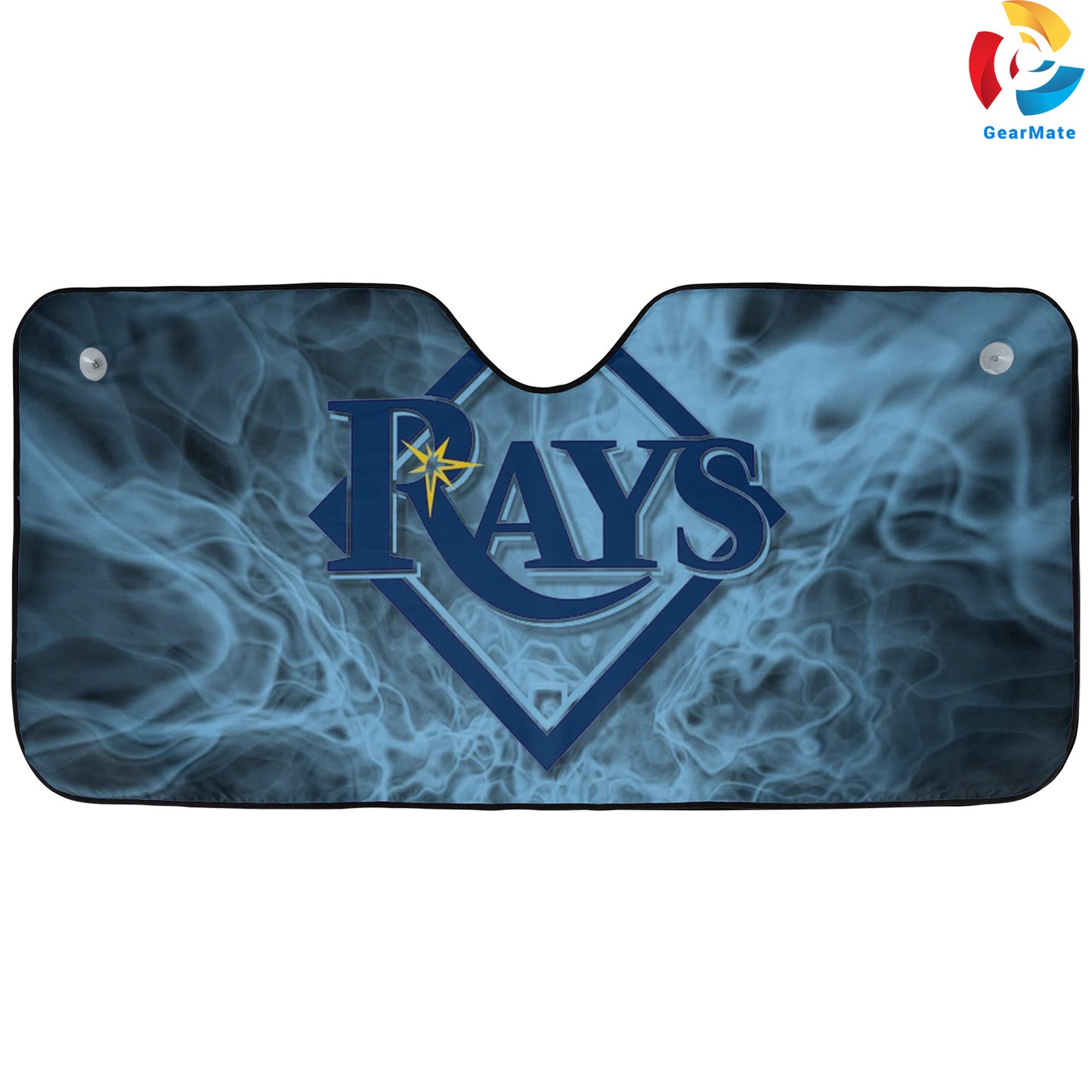 Tampa Bay Rays MLB Baseball Smoke Background Car Cover Reflective Car Sunshade – Premium Heat & UV Protection, Universal Fit