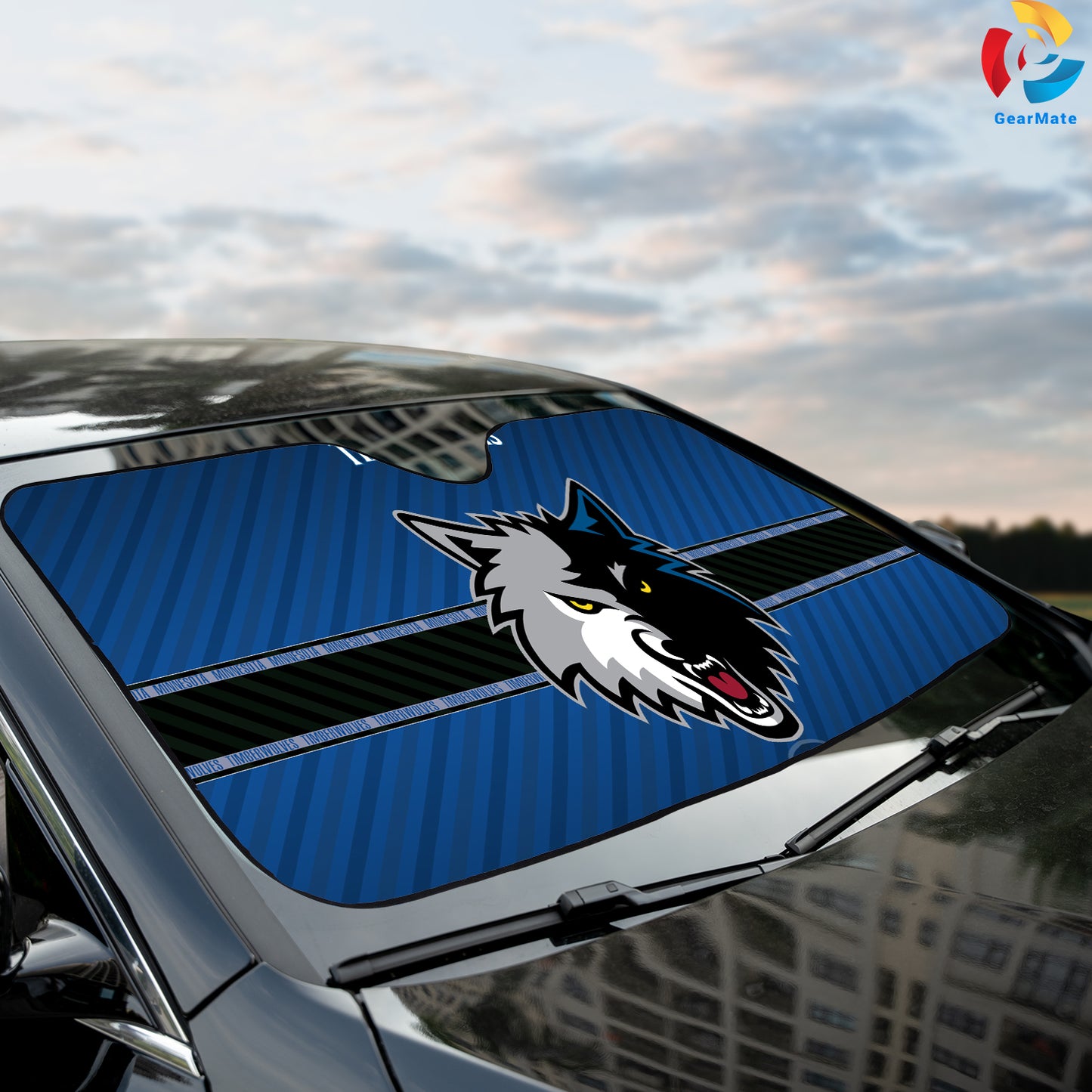 Minnesota Timberwolves NBA Blue Reflective Car Sunshade – Premium Heat & UV Protection, Universal Fit