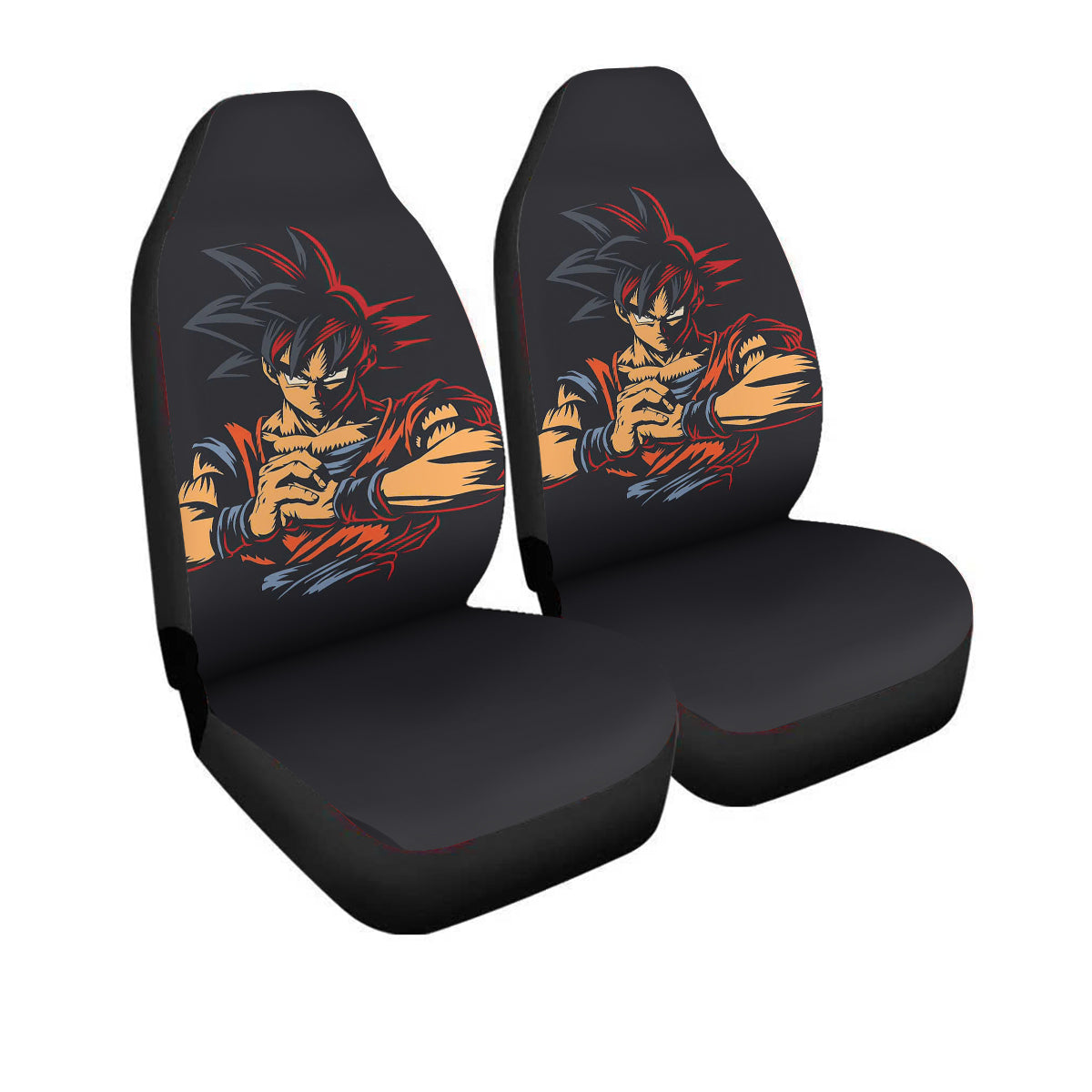 Goku Strong Car Seat Covers – High Quality Graphic and Polar Fleece Protector Set