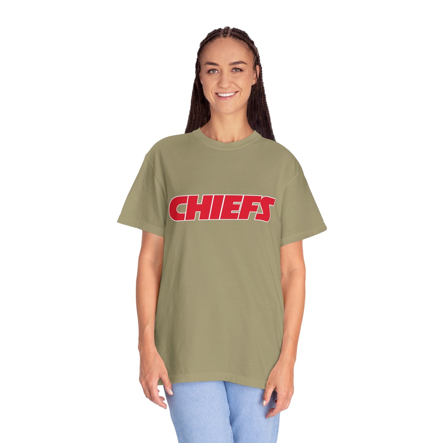 Kansas City Chiefs Team Merch Garment-Dyed T-Shirt – Premium Cotton Tee for Customization