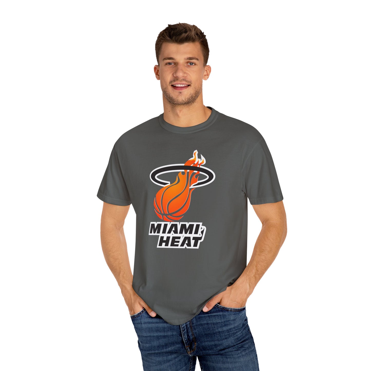 Miami Heat NBA Fans Garment-Dyed T-Shirt – Premium Cotton Tee for Customization