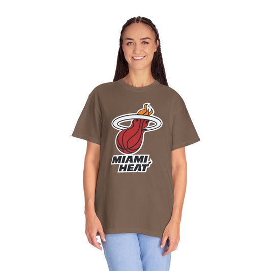 Miami Heat Street Ball Style Garment-Dyed T-Shirt – Premium Cotton Tee for Customization