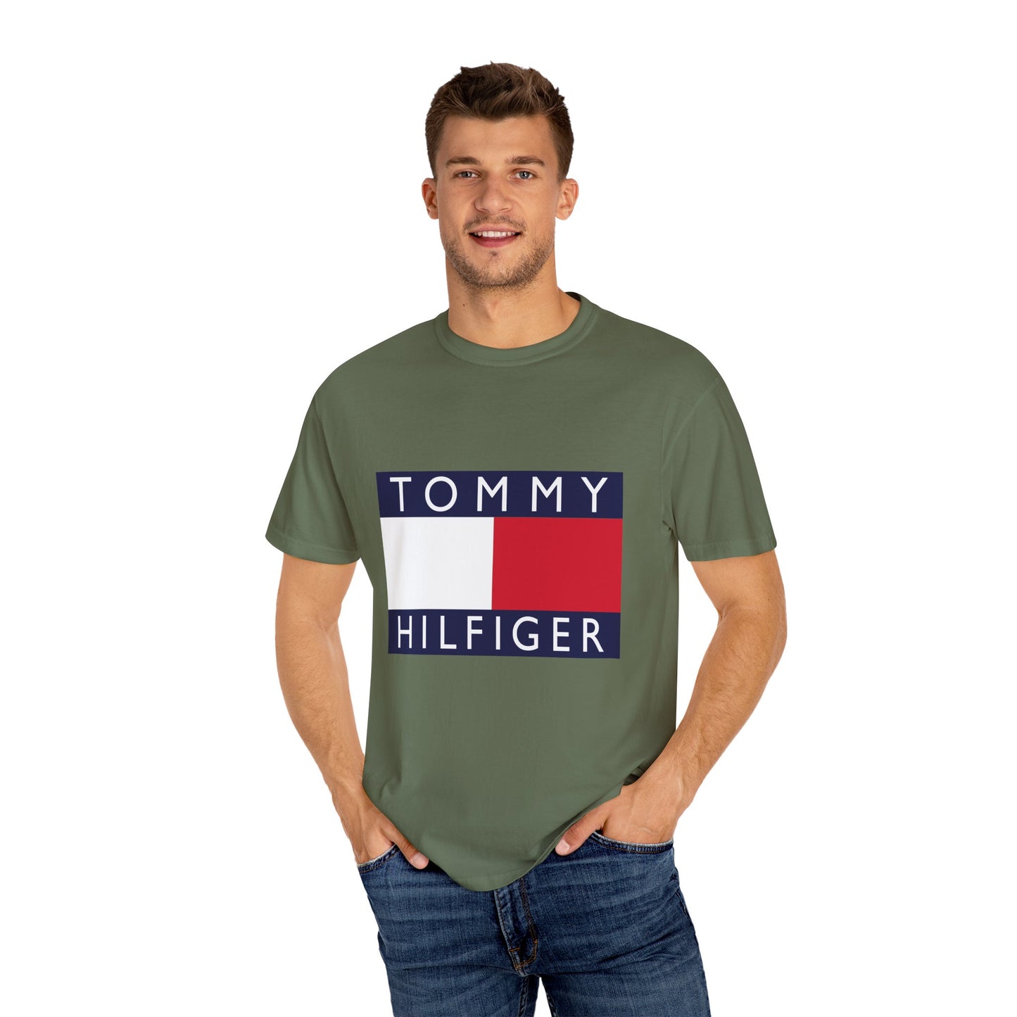 Tommy Hilfiger Garment-Dyed T-Shirt – Premium Cotton Tee for Customization