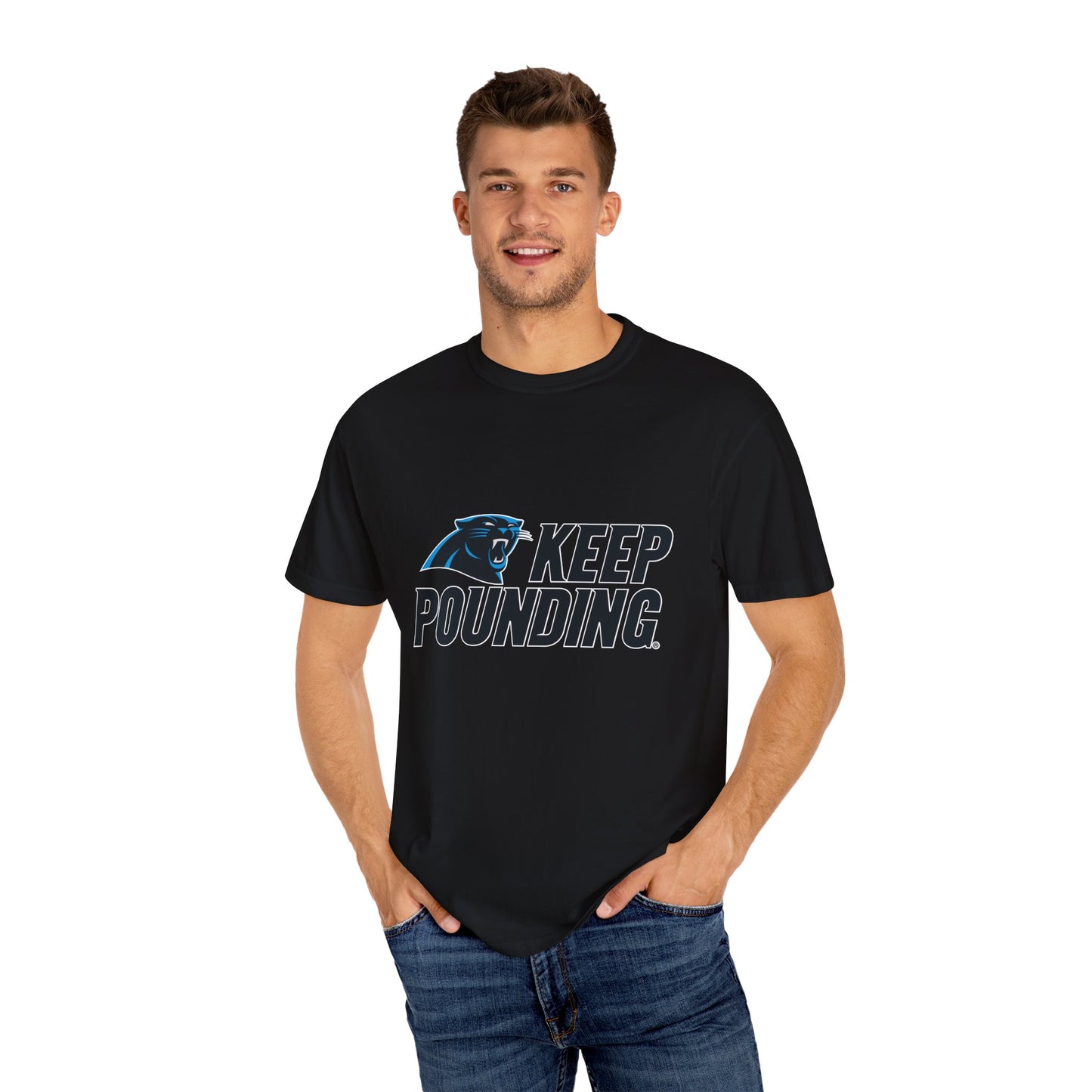 Carolina Panthers Keep Pounding Garment-Dyed T-Shirt – Premium Cotton Tee for Customization