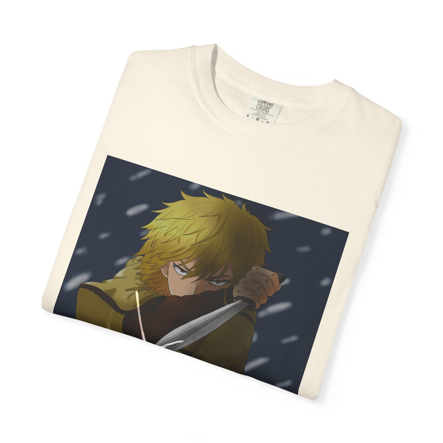 Vinland Saga Thorfinn 8K Garment-Dyed T-Shirt – Premium Cotton Tee for Customization