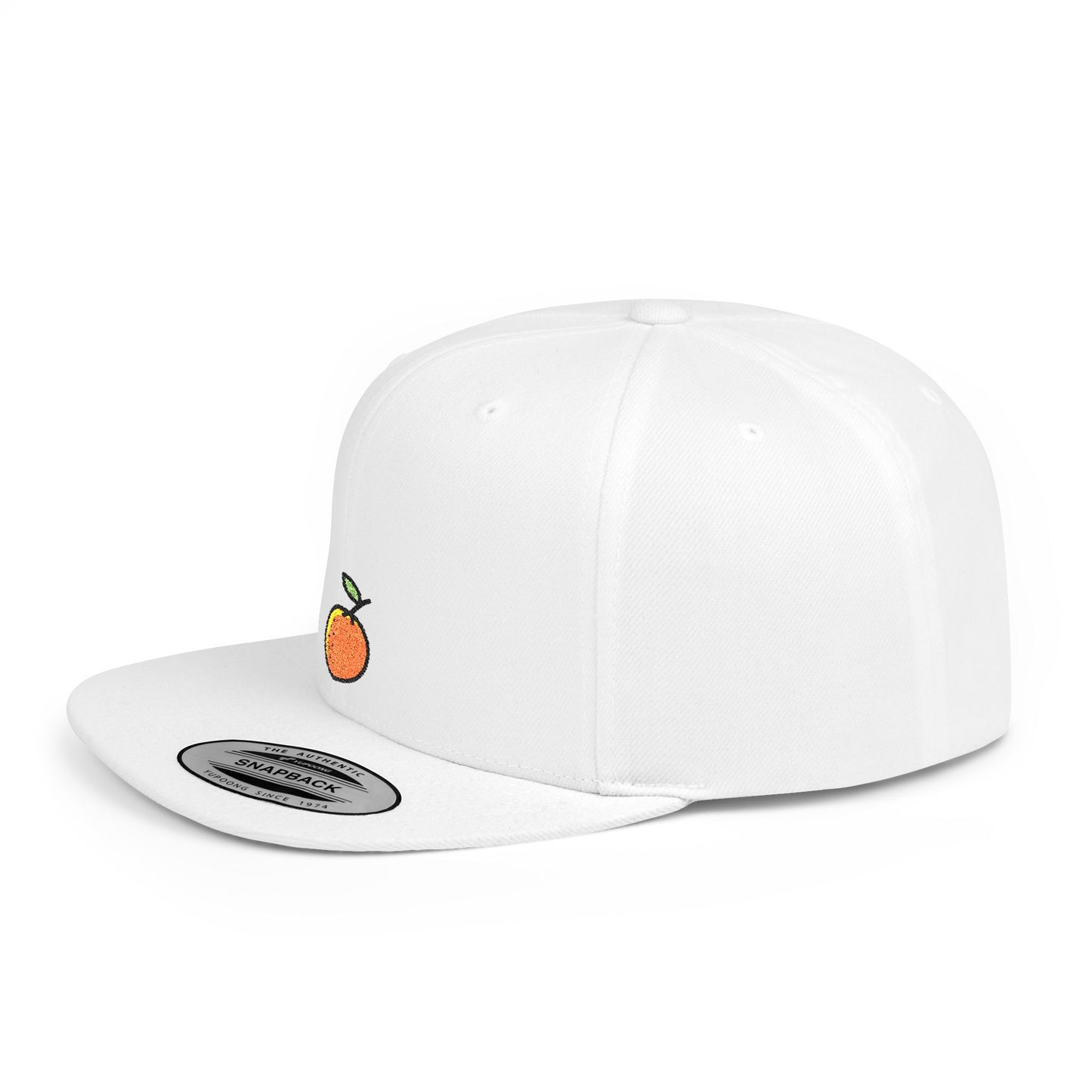 Icons Embroidered Orange Fruit Flat Bill Snapback – Lightweight, Custom Fit, Premium Quality