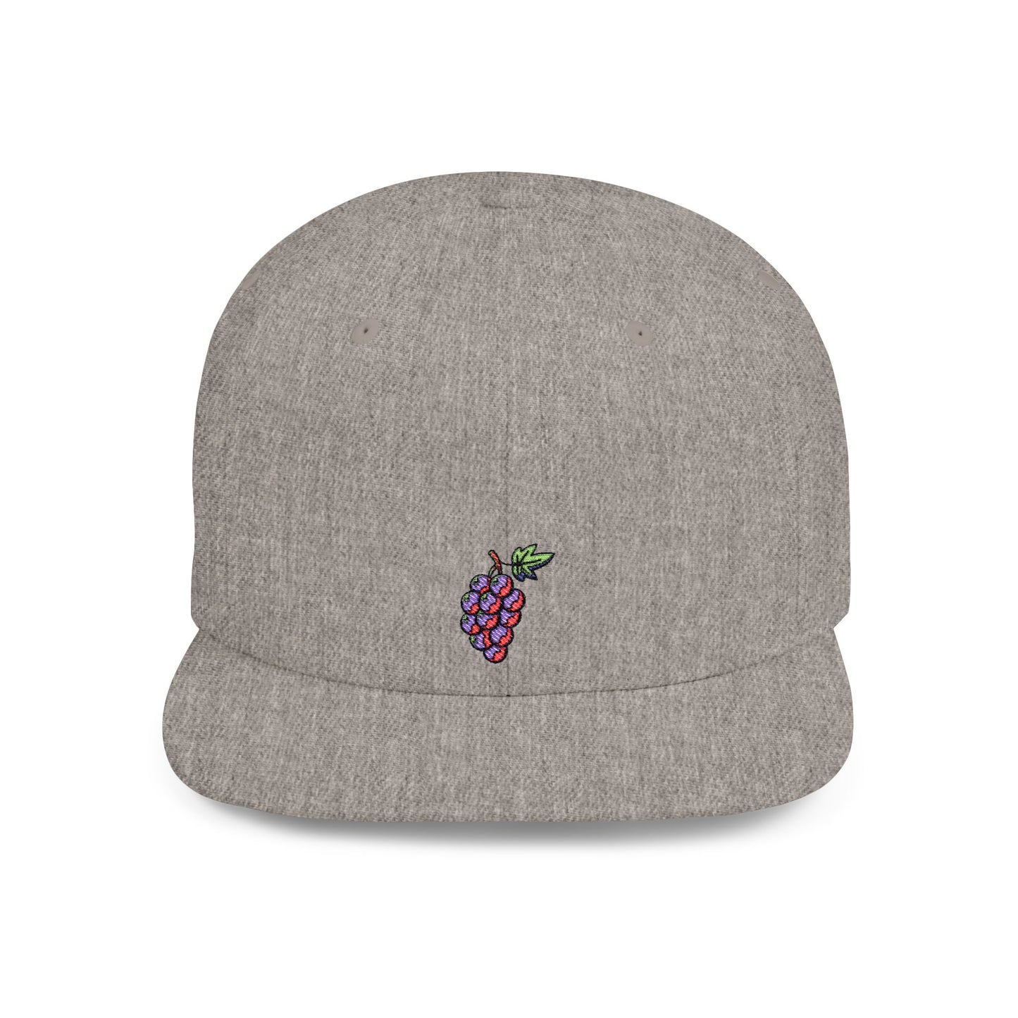 Icons Embroidered Grapes Flat Bill Snapback – Lightweight, Custom Fit, Premium Quality