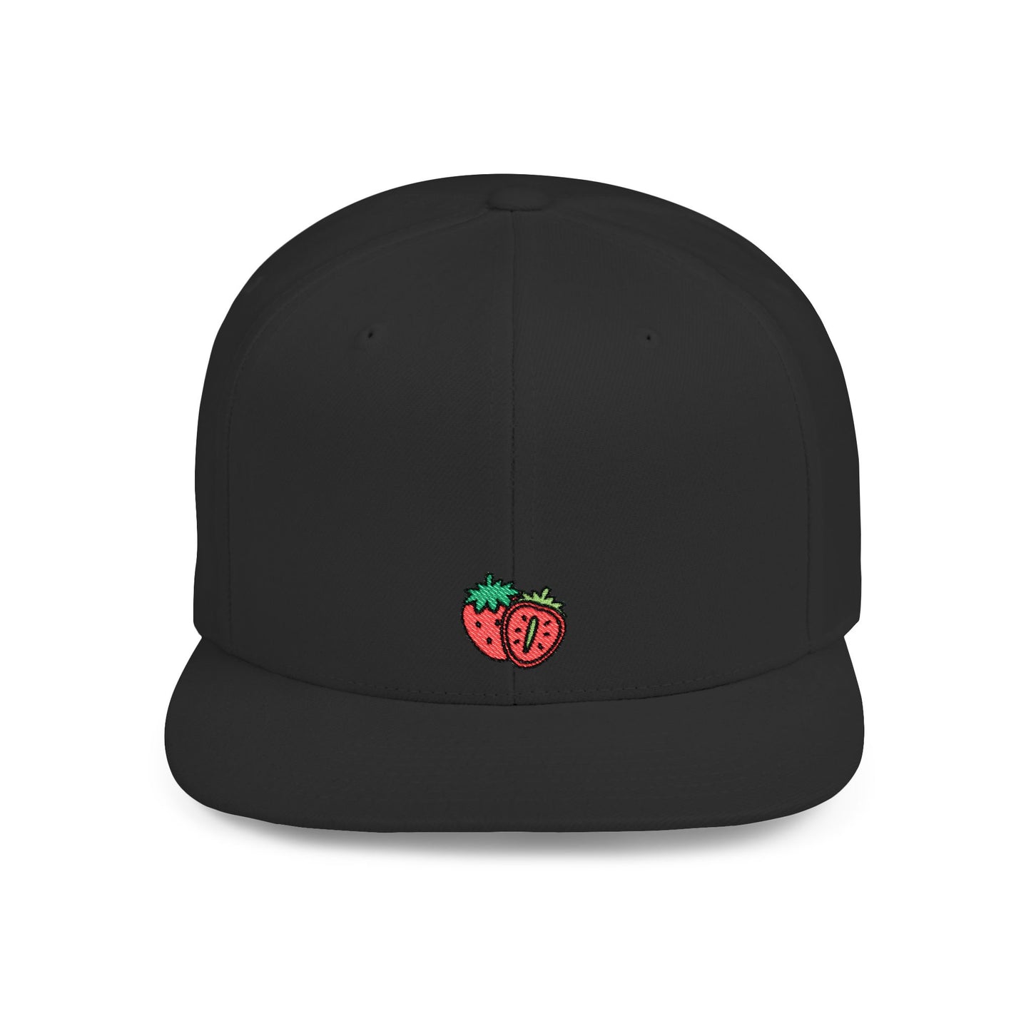 Icons Embroidered Strawberries Cute Print Flat Bill Snapback – Lightweight, Custom Fit, Premium Quality