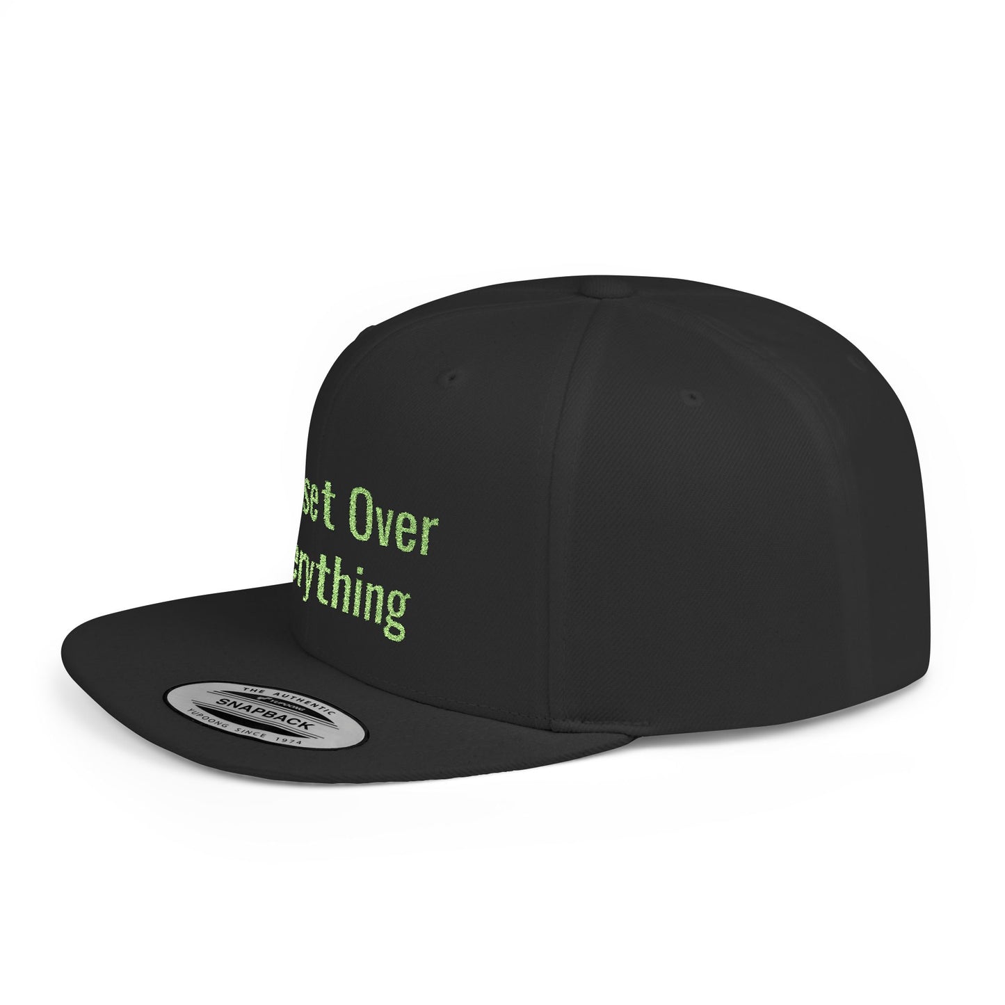Text Mindset Over Everything Flat Bill Snapback – Lightweight, Custom Fit, Premium Quality