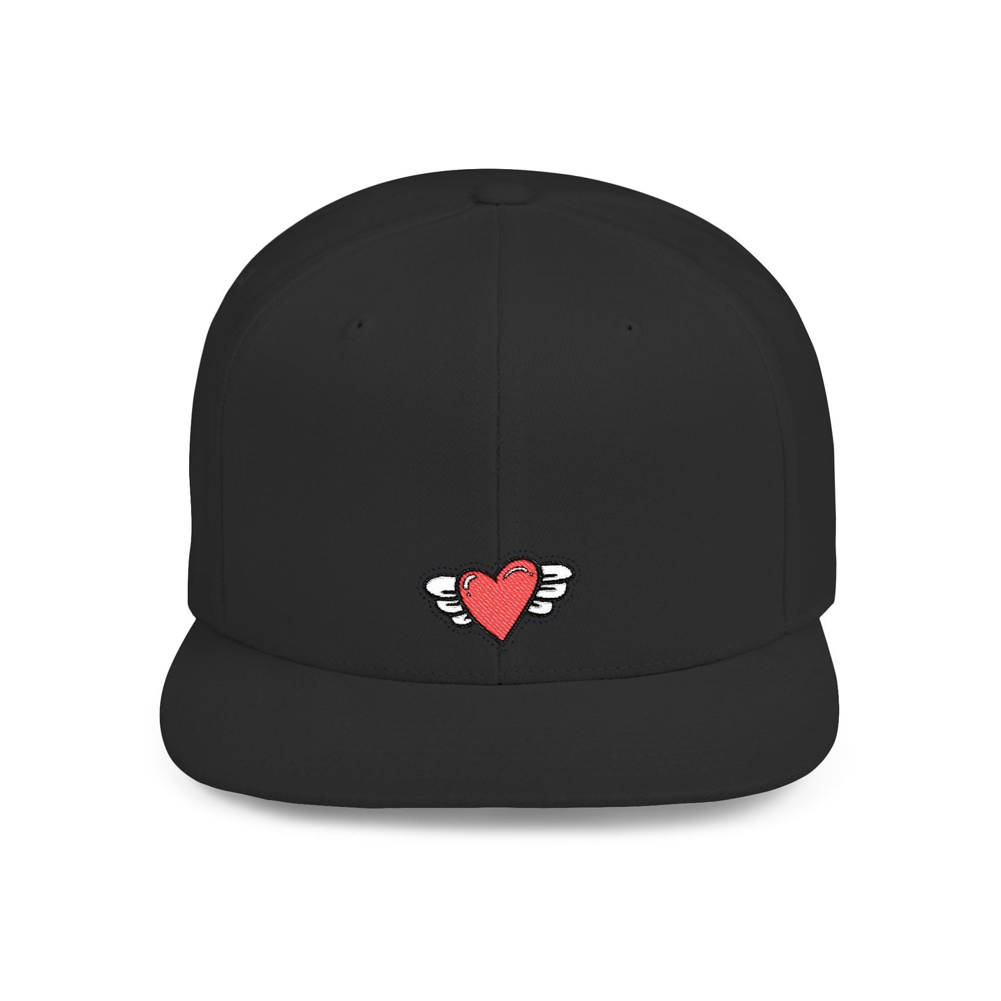 Icons Embroidered Heart Wings Flat Bill Snapback – Lightweight, Custom Fit, Premium Quality