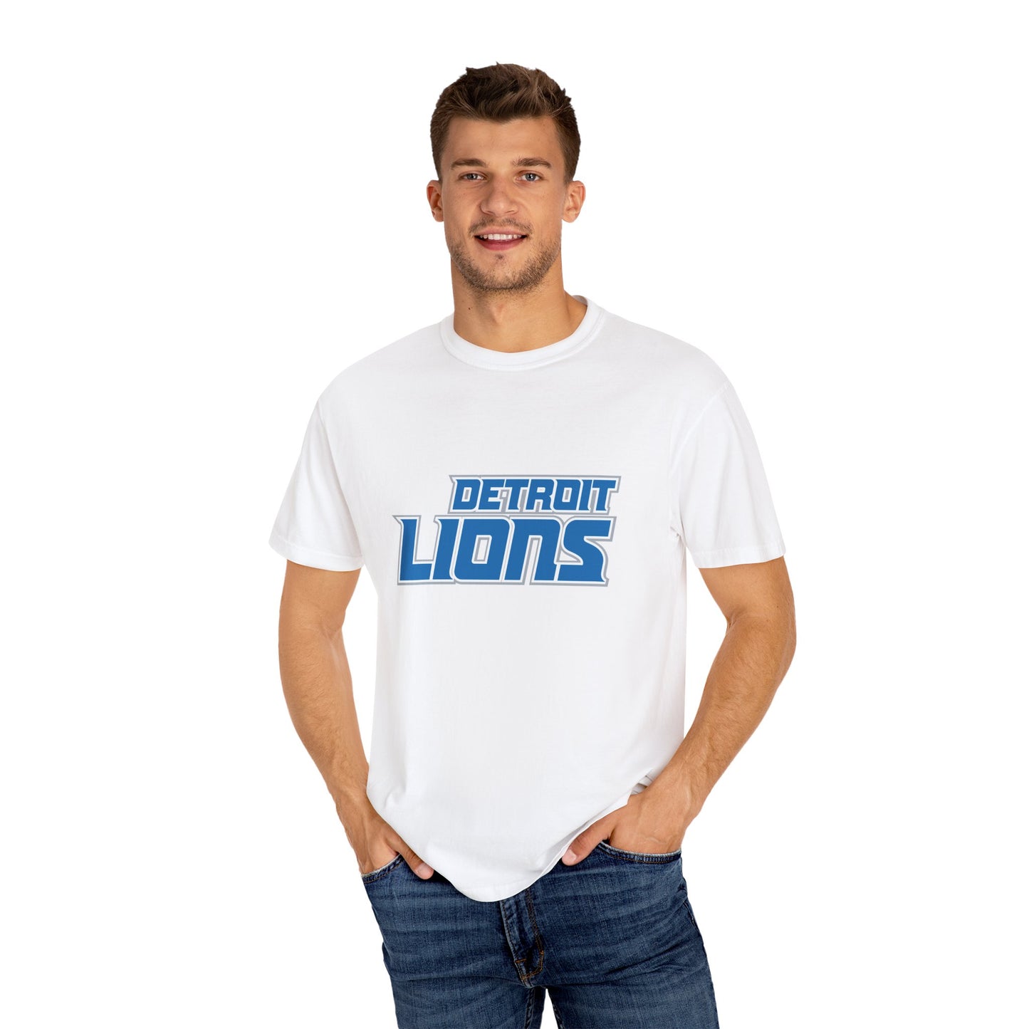 Detroit Lions Merchandise Garment-Dyed T-Shirt – Premium Cotton Tee for Customization