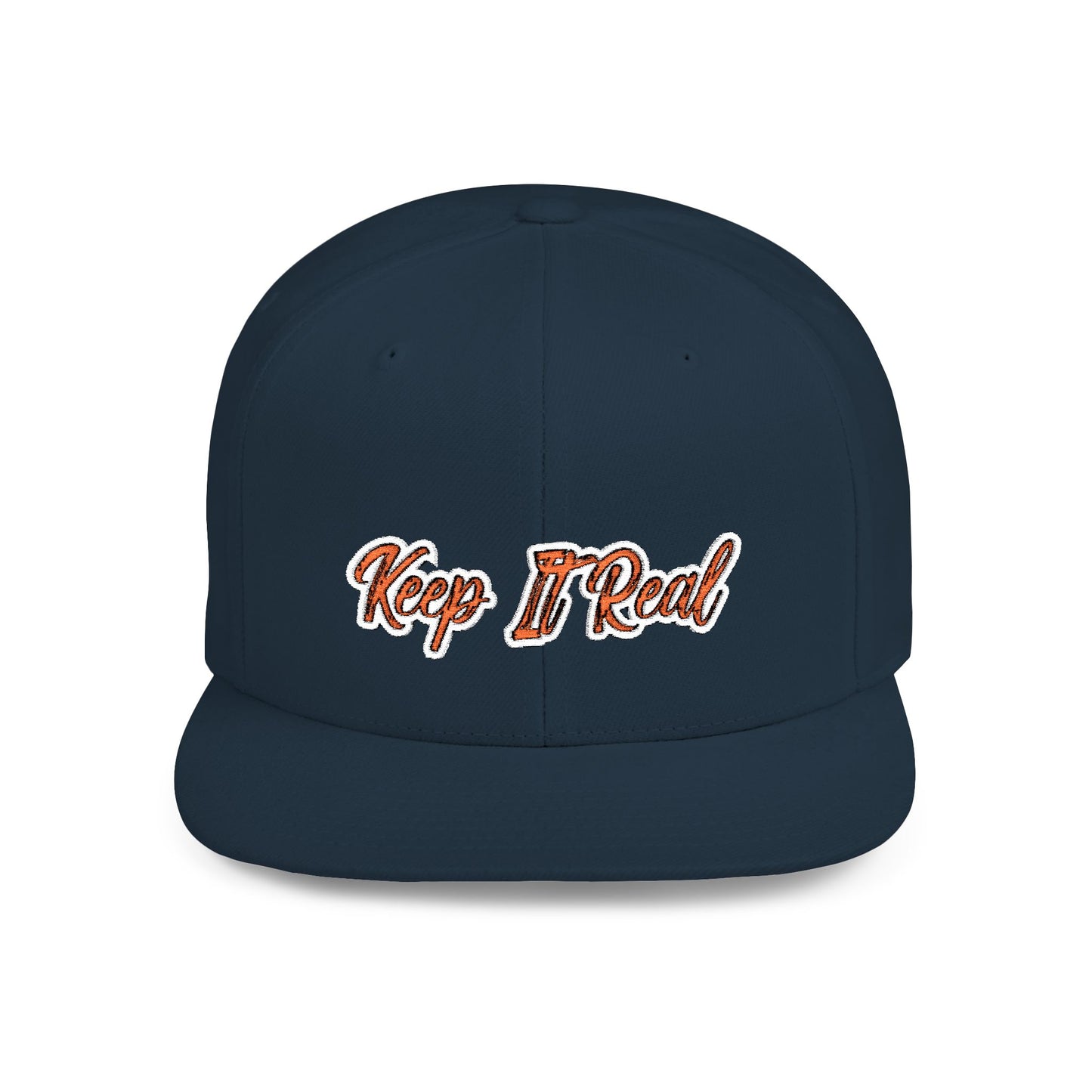 Text Keep It Real Flat Bill Snapback – Lightweight, Custom Fit, Premium Quality