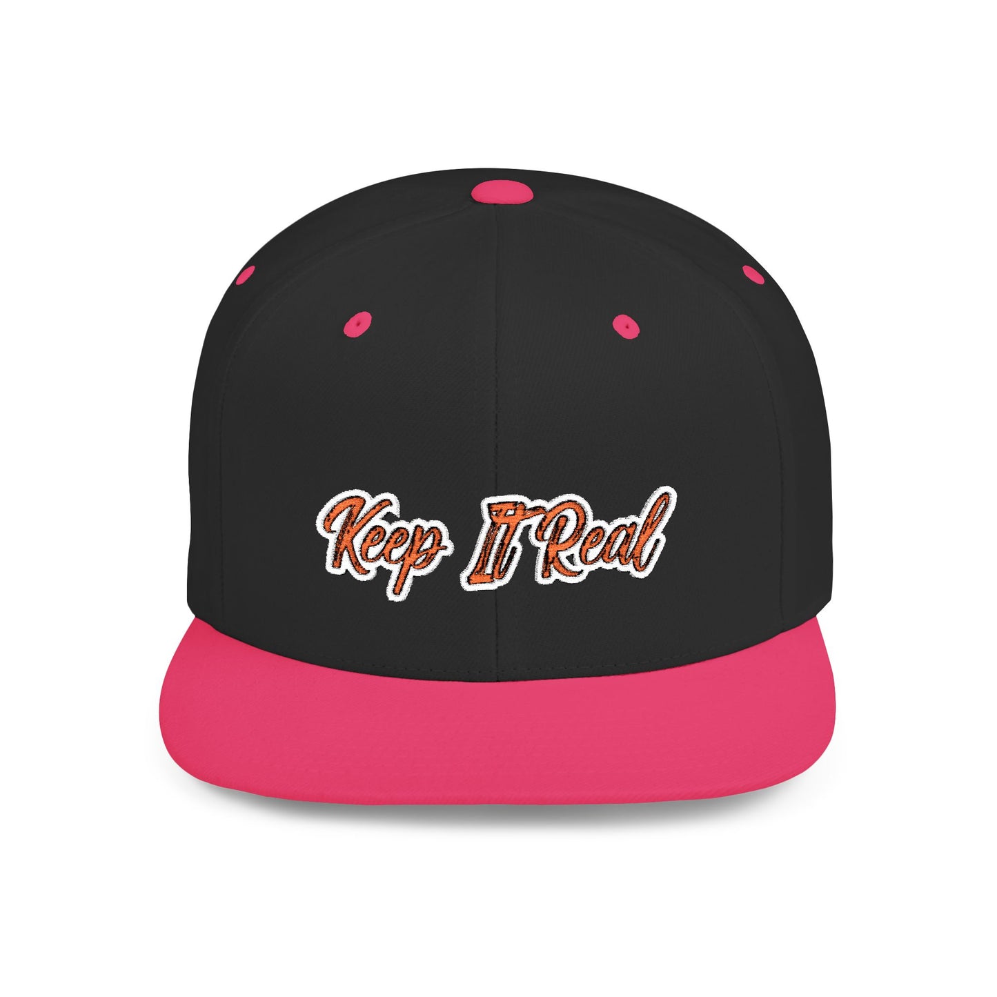 Text Keep It Real Flat Bill Snapback – Lightweight, Custom Fit, Premium Quality