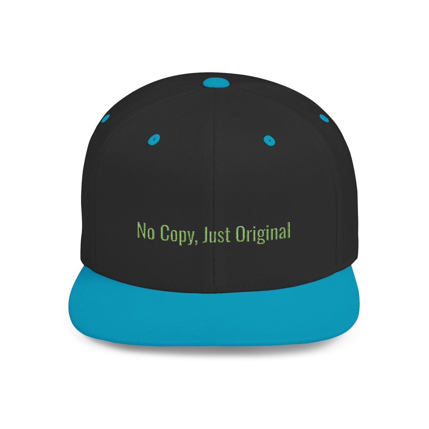 Text No Copy, Just Original Flat Bill Snapback – Lightweight, Custom Fit, Premium Quality