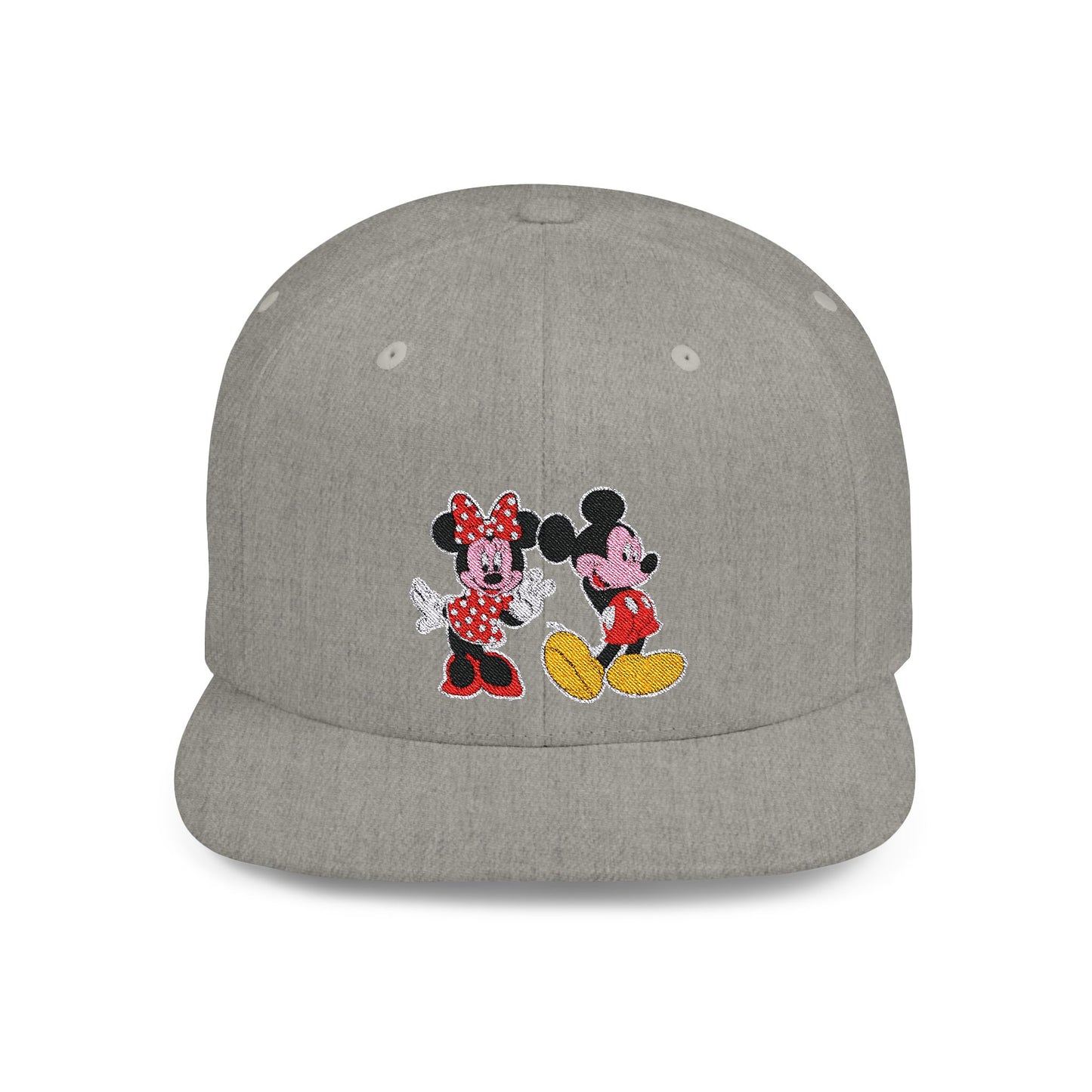 Mickey and Minnie Flat Bill Snapback – Lightweight, Custom Fit, Premium Quality