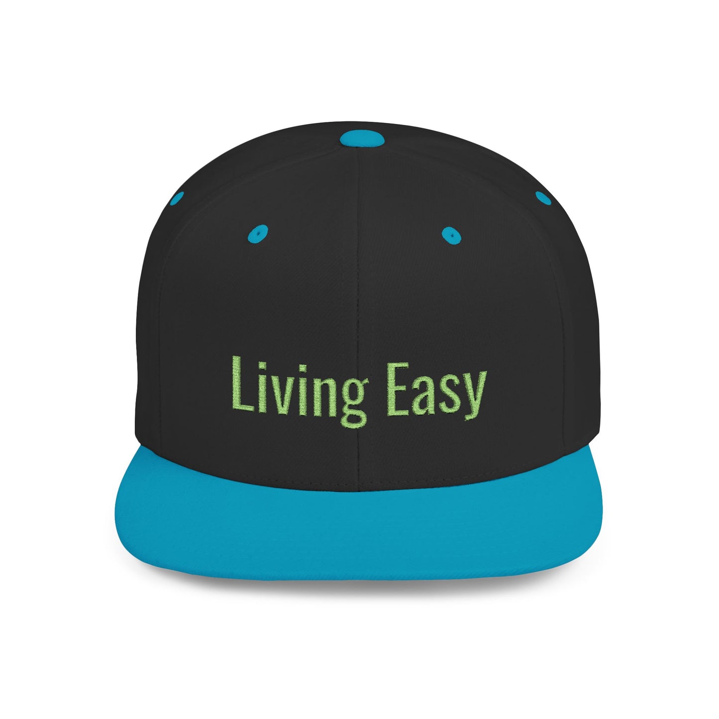 Text Living Easy Flat Bill Snapback – Lightweight, Custom Fit, Premium Quality