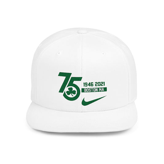 Boston Celtics 75 Years Anniversary Flat Bill Snapback – Lightweight, Custom Fit, Premium Quality