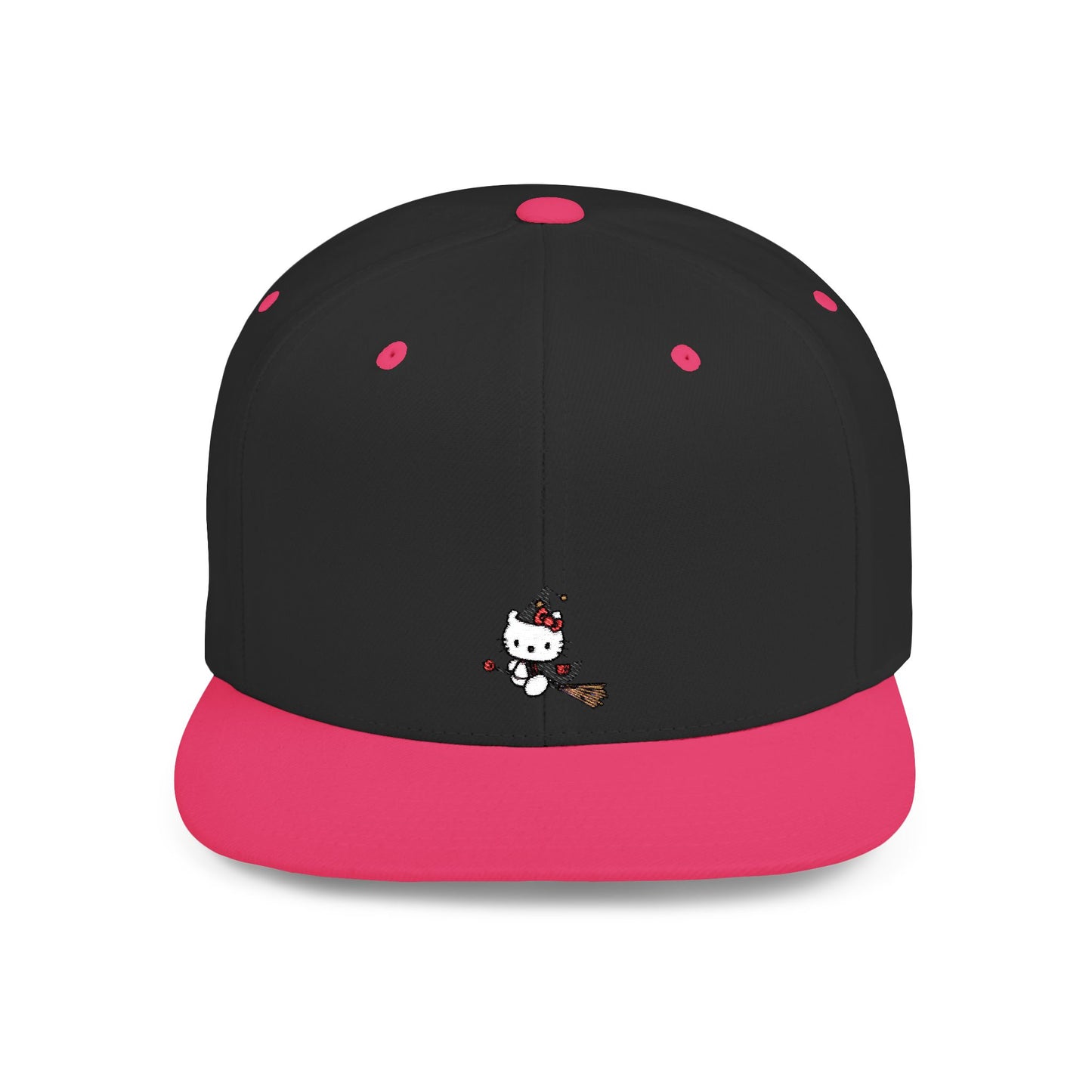 Icons Embroidered Kitty Flat Bill Snapback – Lightweight, Custom Fit, Premium Quality