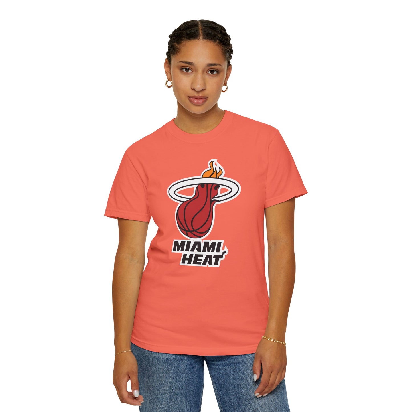 Miami Heat Street Ball Style Garment-Dyed T-Shirt – Premium Cotton Tee for Customization